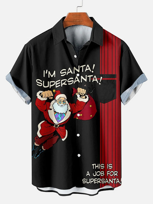 Men's Christmas Funny Graphic Short Sleeve Hawaiian Shirt